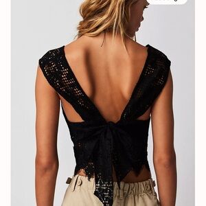 Free people black lace dreams top